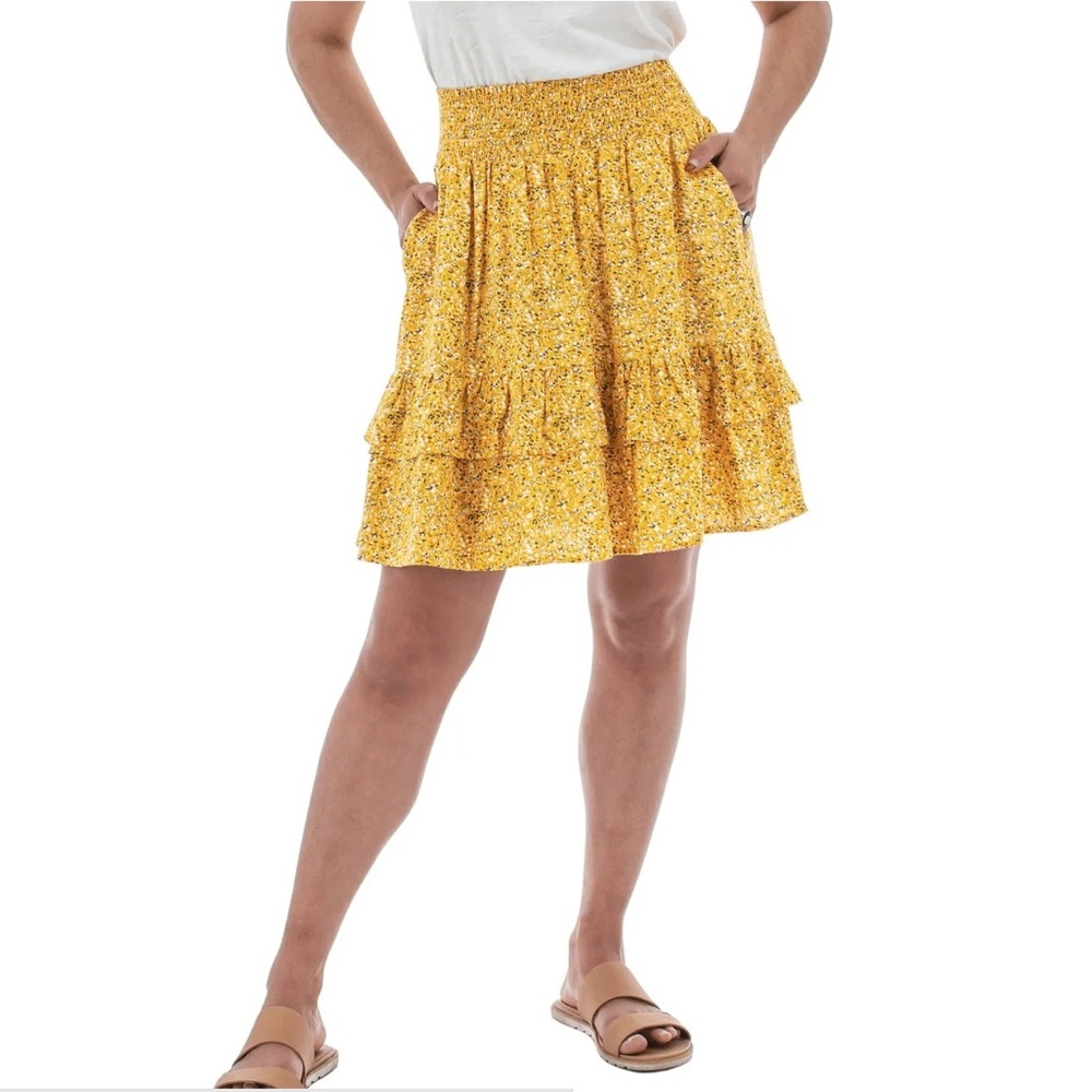 Aventura Mustard Floral Patterned Skirt